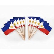 100 Pcs Philippines Flag Filipino Toothpick Flags, Small Mini Stick Cupcake Toppers Filipino Flags,Country Picks Party Decoration Celebration Cocktail Food Bar Cake Flags