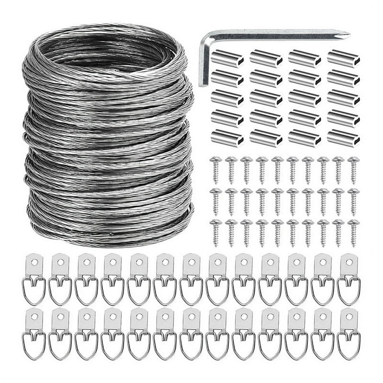 100 Pcs Picture Hanging Wire Kit, 100 Feet Heavy Duty Wire Picture