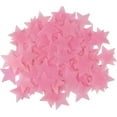 thumbnail image 1 of 100 Pcs Pink Glow in The Dark Luminous Stars Fluorescent Noctilucent Plastic Wall Stickers Murals Decals for Home Art Decor Ceiling Wall Decorate Kids Babys Bedroom Room Decorations, 1 of 5