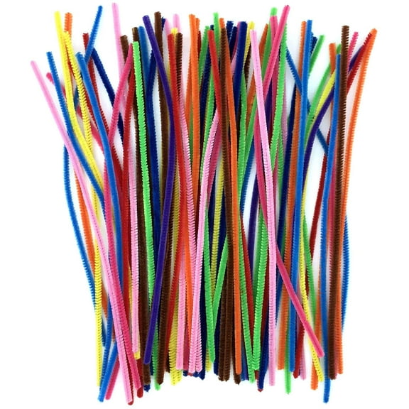 100 Pcs Pipe Cleaners Assorted Colors Chenille Stems for Valentine Day DIY Art Craft Decorations,Colorful Pipe Cleaners for Crafts - Colored Pipe Cleaners for Kids (6 mm x 12 inch)