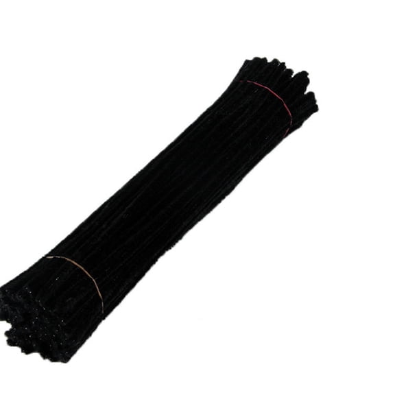 100 Pcs Pipe Cleaners Chenille Stem Pipe Cleaners Craft Bulk Chenille Stems Color Pipe Cleaners Set Chenille Stems Pipe Cleaners for Projects Creative Pipe Cleaners DIY Decorations, Black