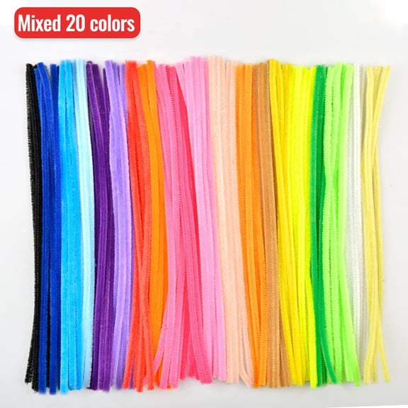 100 Pcs Pipe Cleaners Craft Set, Usupdd Multicolor Twisting Rod DIY Material Package, Flexible Simulation Strips for Flower Bouquet Art Projects Classroom Birthday Gift