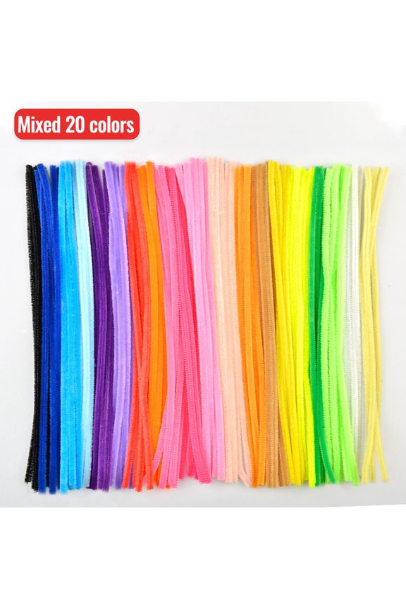 100 Pcs Pipe Cleaners Craft Set, Usupdd Multicolor Twisting Rod DIY Material Package, Flexible Simulation Strips for Flower Bouquet Art Projects Classroom Birthday Gift