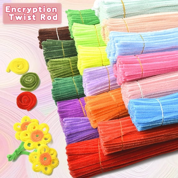 100 Pcs Pipe Cleaners for DIY Crafts Chenille Stems for Flower Making Art Projects Bendable Craft Sticks for Adults 30cm Crafting Supplies for Home School Classroom Decor