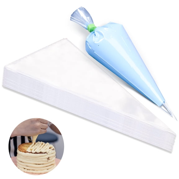 100 Pcs Piping Bags Disposable 18 Inch, Thickened Anti Burst Tipless Pastry Bags, Royal Icing Frosting Bags, Cake Decorating Bags for Cupcakes Cookies Melted Chocolate Drizzle
