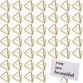 thumbnail image 1 of 100 Pcs Place Card Holder Triangle Shape Table Number Holder Wedding Table Card Holders Mini Name Card Holder Place Setting Holder Picture Clips Stand for Centerpiece Anniversary Party(Gold), 1 of 7