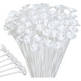 thumbnail image 1 of 100 Pcs Plastic Balloon Sticks Holders with Cups for Birthday and Wedding Party Supplies, White, 12.6" Assembled Width, 1 of 10