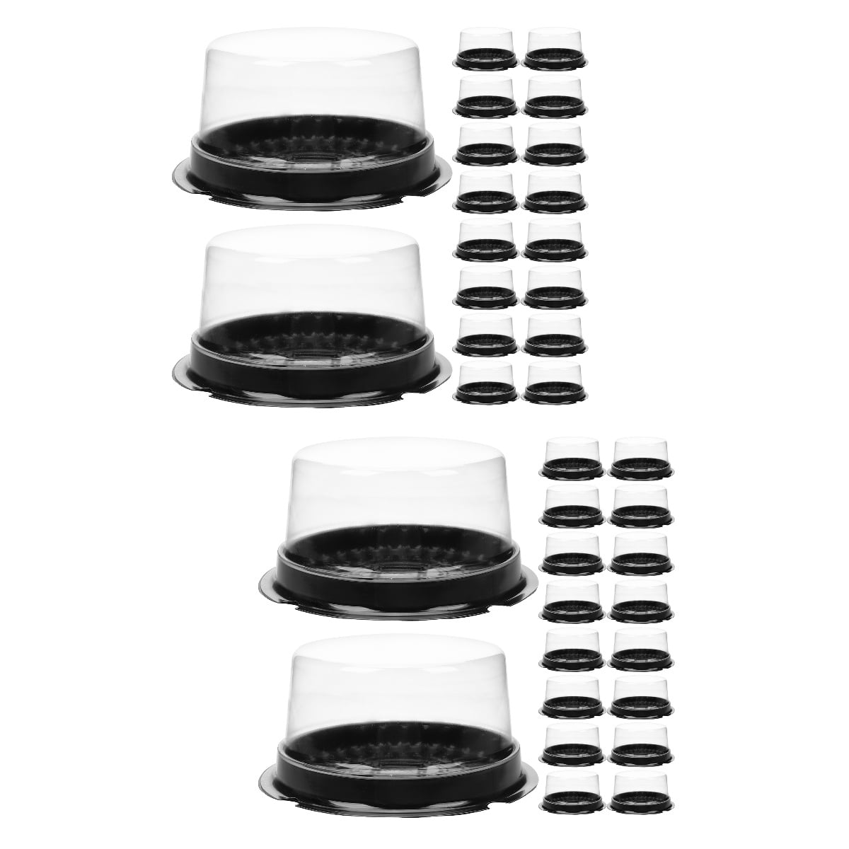 100 Pcs Plastic Cake Containers Cake Box Cake Carriers Cake Package