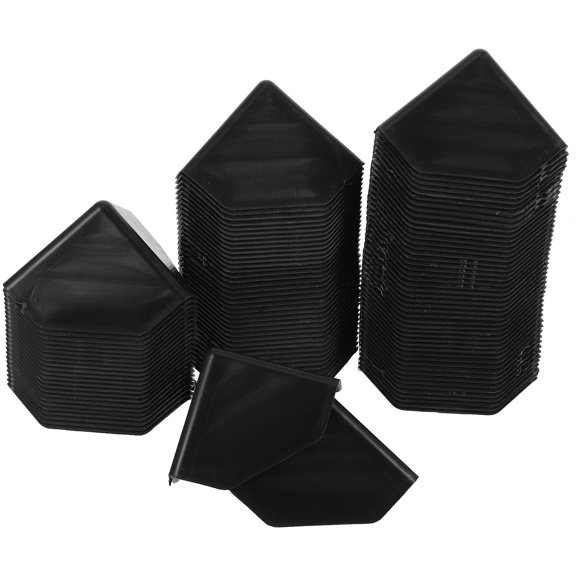 100 Pcs Plastic Corner Protectors Flatbed Load Photo Frame Carton Handle Kit Black