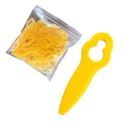 100 Pcs Plastic Grass Trimmer Blades, 68 mm Replacement Blades for Cordless String Trimmers & Lawn Edgers, Garden Lawn Mower Cutting Blades Yellow