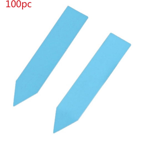 100 Pcs Plastic Labels, ZzCityTK Reusable Garden Stake Tags Easy Write with Marker, 5x1cm Nursery Pot Markers for Herbs Vegetables Flowers, Blue