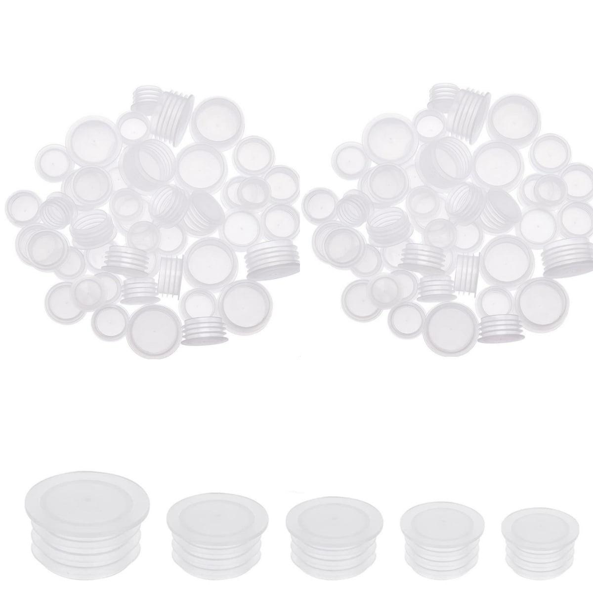 25-Pack Salt And Pepper Shaker Stoppers 19mm - Plastic Replacement Plugs With Pull Ring
