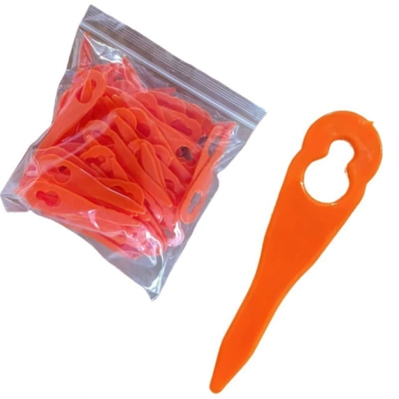 100 Pcs Plastic Trimmer Blades Replacement Mowing Grass Trimmer Nylon Blades Compatible with 2-2 3-2 FSA 45 57 FSE 52(Orange)