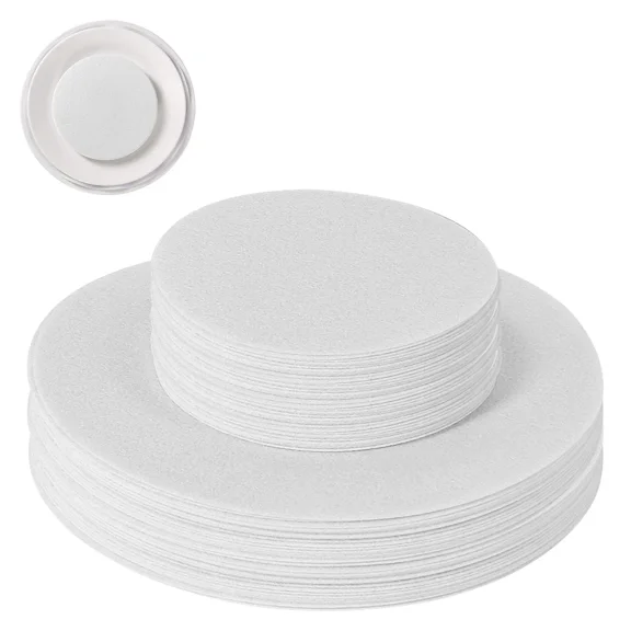 100 Pcs Plate Separators Storage, 9.8'' + 5.9'' - 2 Different Size Soft Felt Plate Dividers Round Plate Protectors China Dish Storage Protectors Pads Dish Protectors Storage (White)