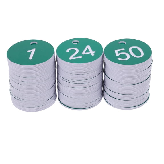 100 Pcs Pop Cute Keychain Digital Label 3.50X3.50X0.10CM Green