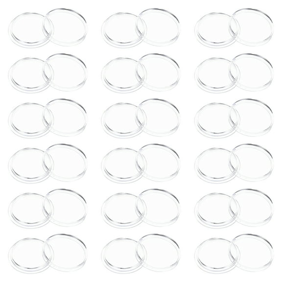 100 Pcs Portable Coin Holder Professional Capsule Clear Capsules Half Dollar Supply Storage Box Plastic