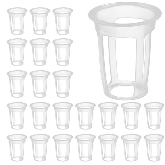 CIMAXIC Transparent Plastic Net Cups for Hydroponic Plant Cultivation 100Pcs