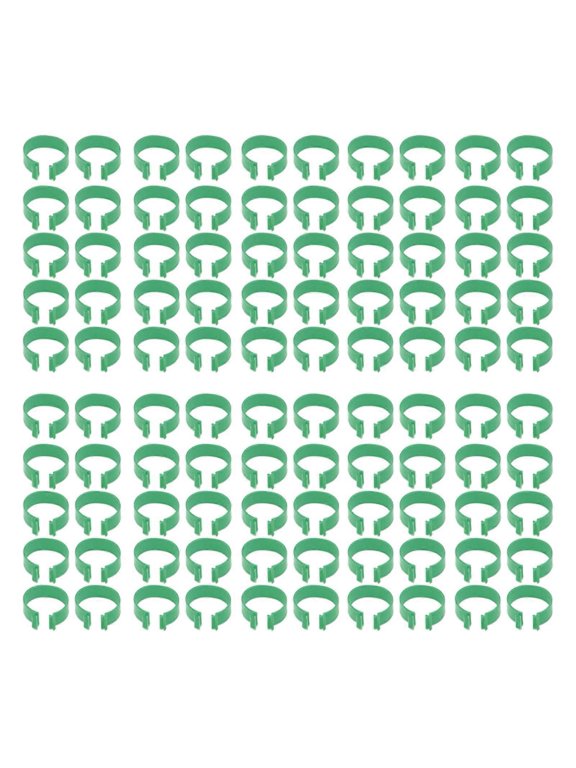100 Pcs Poultry Feet Ring Open Type Buckle Breeding Chicken Duck Goose Foot Ring Chicken Accessory Green 18mm