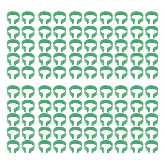 100 Pcs Poultry Feet Ring Open Type Buckle Breeding Chicken Duck Goose Foot Ring Chicken Accessory Green 20mm