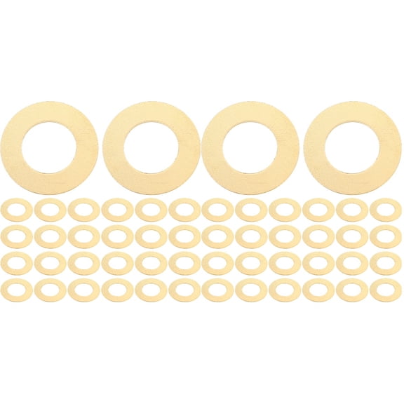 100 Pcs 3/8 Copper Plated Flat Finish Washers for Washing Machines, Iron Hardware for Shops and Repairs