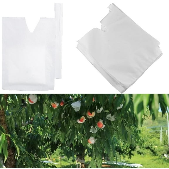 100 Pcs Protection Bags for Fruit,Happon 6.3x7.8inch Paper Bag Against Insect Birds Pouch,Waterproof Fruit Protection Paper Bags for Fruit Trees, Orchard, Trees, Frost, Plants