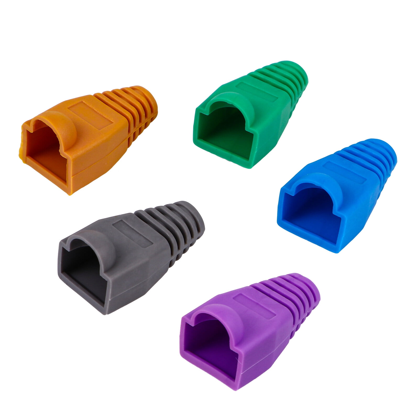 100 Pcs RJ45 Network Cable Boots Cover Plastic Connect Plug