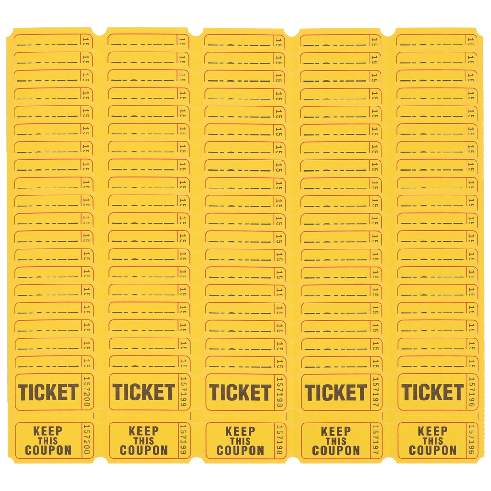 100 Pcs Raffle Tickets Carnival Party Game Accessory Drink for Events Labels Concert