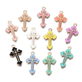 150pcs Mini Cross Charms Alloy Religious Crucifix Cross Pendants Jewelry Making