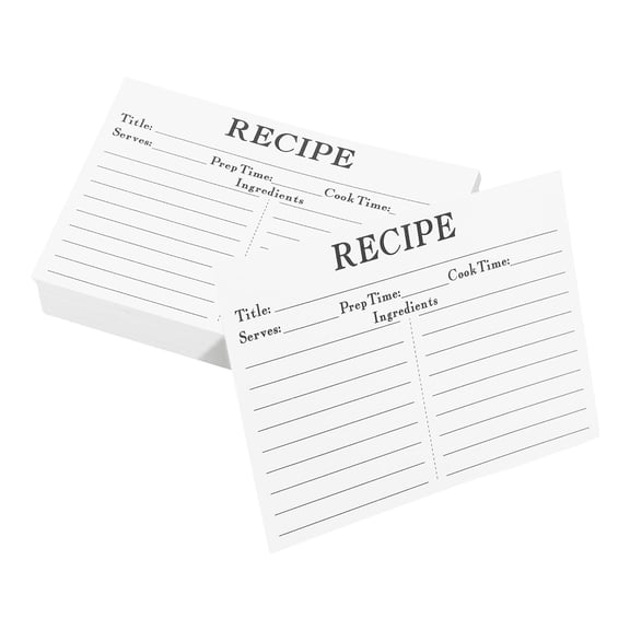 100 Pcs Recipe Cards Double Sided Recipe Card Set Portable Recipe Cards Blank Recipe Cards to Write in Your Own Recipes for Bridal Shower and Weddings 16x11cm