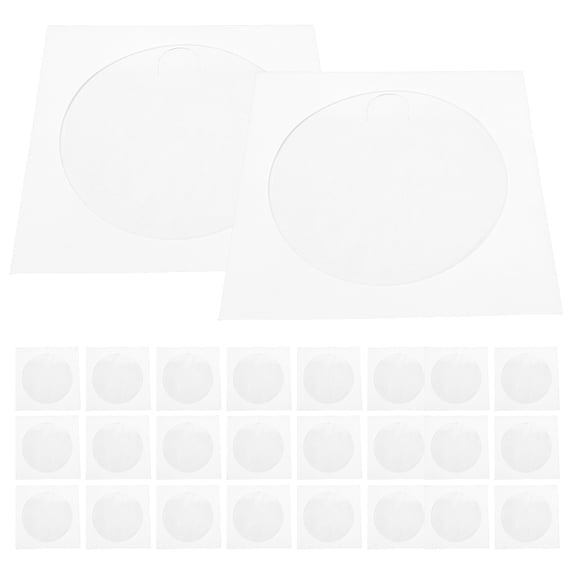 100pcs White Paper Sleeves for DVD Storage Protecting Your Discs at Home or Office