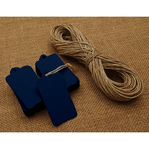 100 Pcs Rectangular Shape Tag Bonbonniere Wedding Favor Hang Tags Gift With Free Natural Jute Twine - Colors Available