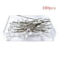 thumbnail image 1 of 100 Pcs Rhinestone Head Pins, 2 Inch Rhinestone Corsage Pins for Wedding Bouquet, Boutonniere, Floral Arrangements, Shine Decorative Push Pins, 1 of 5