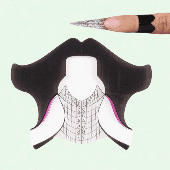 100 Pcs/Roll Clear Acrylic Nail Forms, Nail Art Guide Stickers for Polish Design