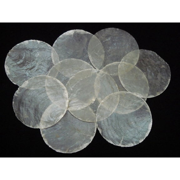 100 Pcs Round Flat Capiz Sea Shell Blank Discs 1 1/2"