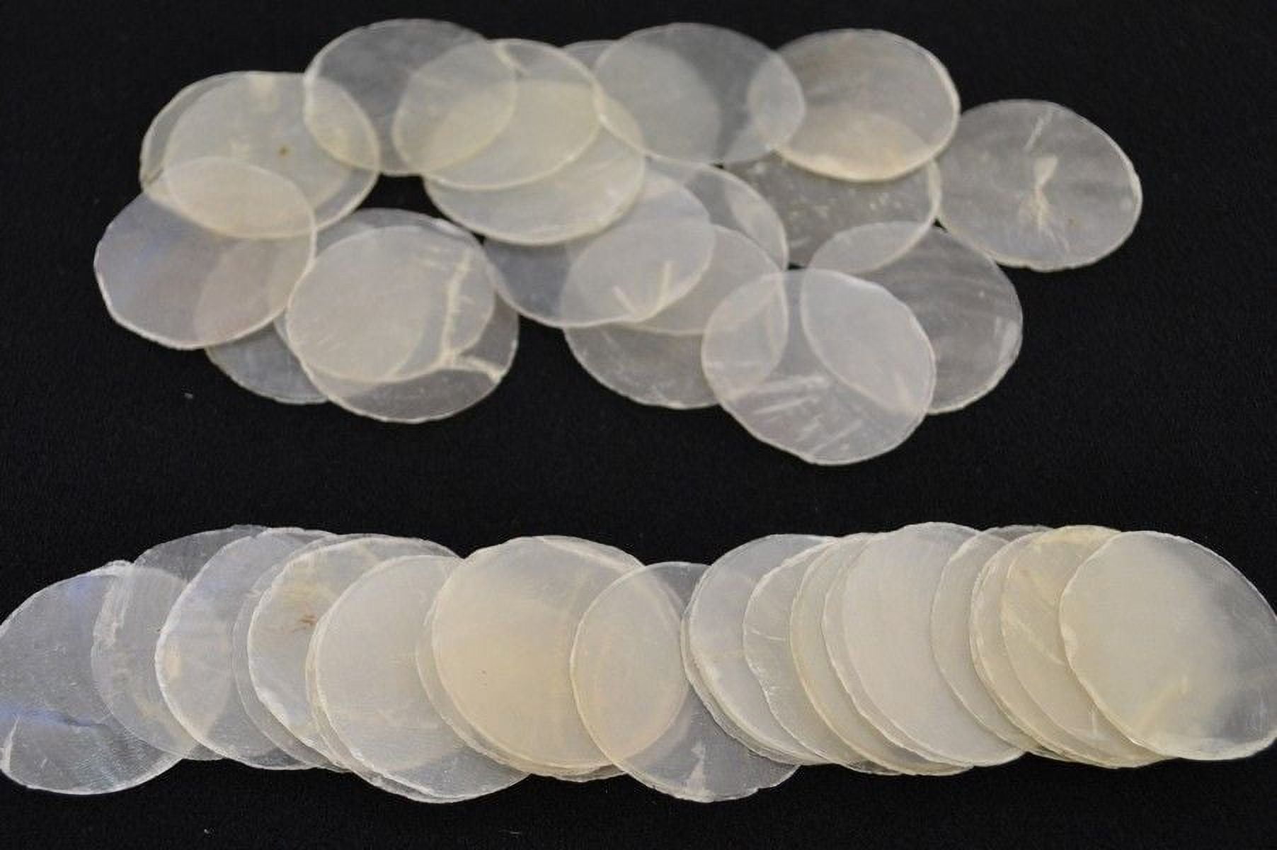 100 Pcs Round Flat Capiz Seashell Blank Discs 1 1/4