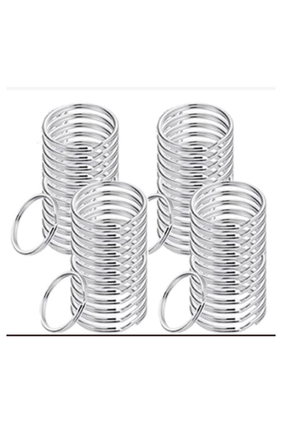 100 Pcs Round Mini Stainless Steel Key Rings Open Jump Rings, with Double Loops Split Key Rings Connectors, Small Round Key Ring Parts for Jewelry Necklaces Bracelets Earrings