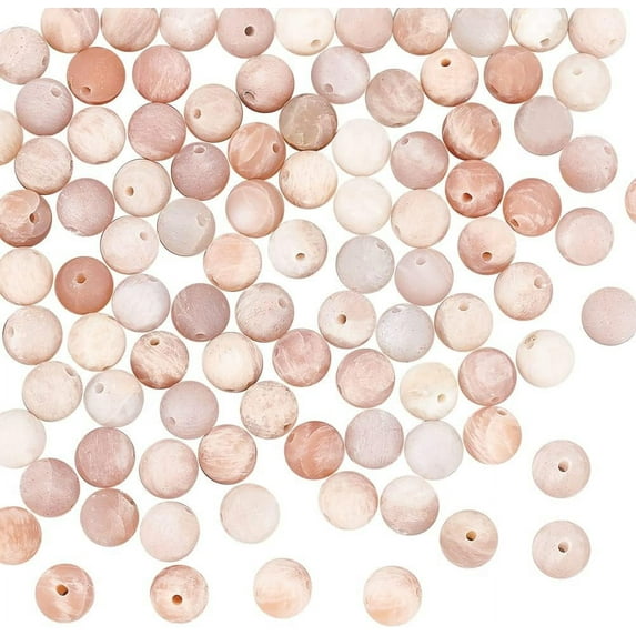 100 Pcs Round Natural Sunstone Beads 6mm Round Smooth Gemstone Beads Crystal Energy Loose Beads