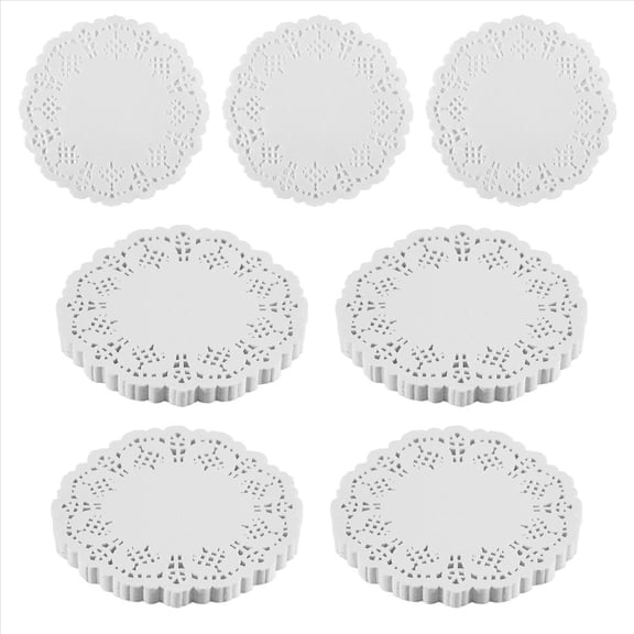 100 Pcs Round Paper Lace Doilies, 4.5 Inch Disposable Decorative Placemats for Cake Dessert Baked Food Display