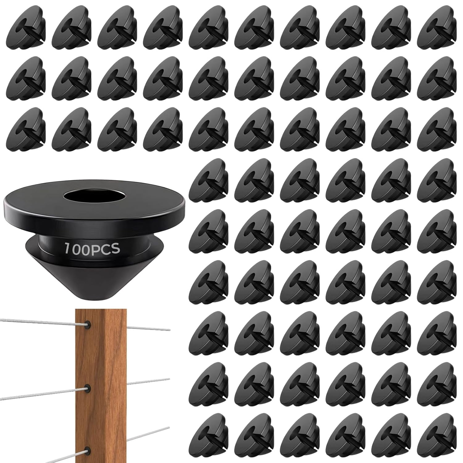100 Pcs Rubber Grommets for Wiring, Cable Railing Hardware, Corrosion Resistant, Fits 5mm/3/16 i h or Less Cable Sizes, Ideal for Coastal Installations