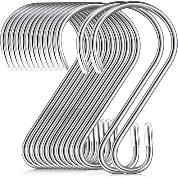100 Pcs S Hooks for Hanging, 1.57 Inch Stainless Steel Hooks Metal ...