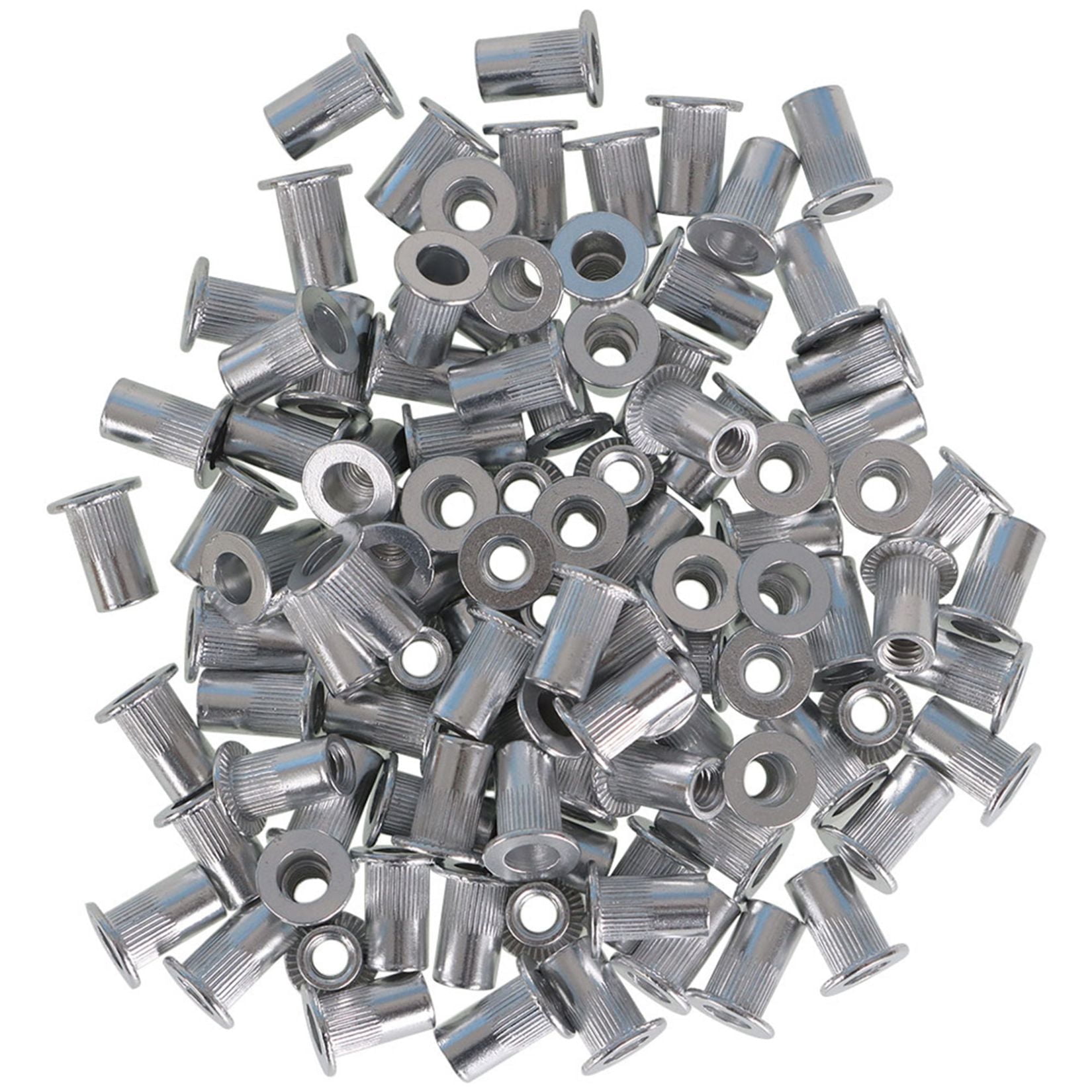 100 Pcs SAE 8-32 Rivet Nut Kit Tool Aluminum Rivnut Insert Nutsert ...