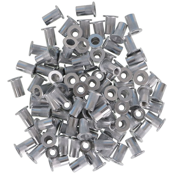 100 Pcs SAE 8-32 Rivet Nut Kit Tool Aluminum Rivnut Insert Nutsert Assort Mandrel Screw Gun Insert Thread Nut Assortment