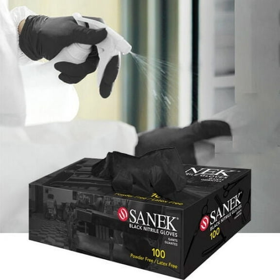 100 Pcs SANEK Latex Gloves Single Use Powder Free (M)