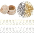 thumbnail image 1 of 100 Pcs Safety Bulb Pins, Gourd Pins Stitch Markers Metal Calabash Pins Pear Shape Knitting Pins with Wooden Box for Crocheting Clothing Tag DIY Craft Project, Platinum & Golden, 1 of 6