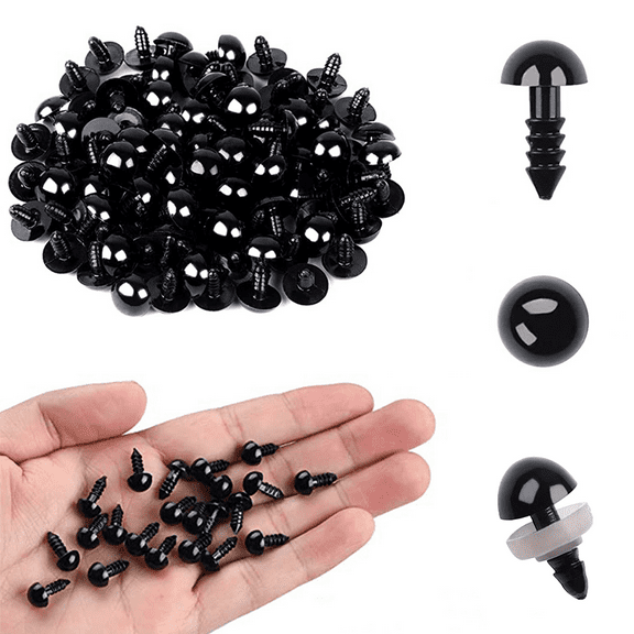 100 Pcs Safety Eyes Plastic Crafts Safety Eyes with Washers for Crochet Bears Stuffed Animals Doll Making
