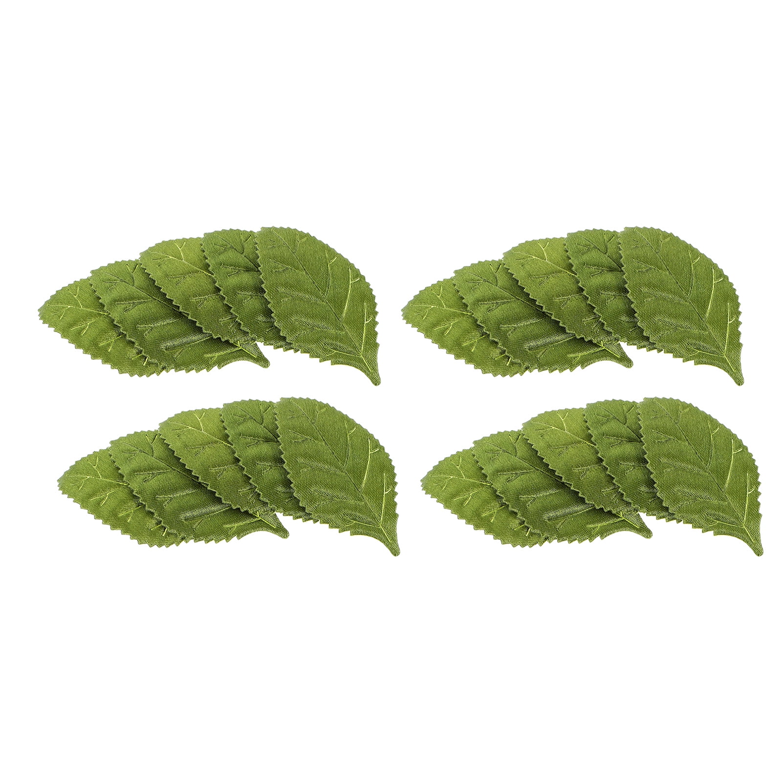 100 Pcs Satin Leaves Tiara Artificial Green Plant Natural Effect