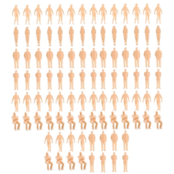 100 Pcs Scale Figures People Architectural Model Supplies Unpainted Mixed