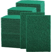 100 Pcs Scouring Pads,Heavy Duty Scour Pads,Dish Scrubber Scouring Pads,Non Scratch Scrubber Pads,Reusable Green Household Scrub Pads for Dishes Kitchen Scrubbers & Metal Grills,3x4in