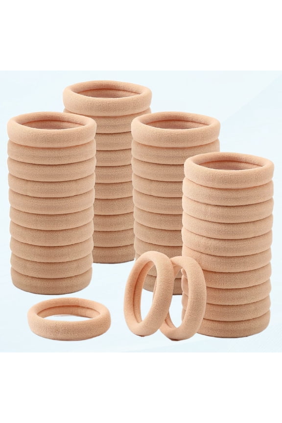 100 Pcs Seamless Thick Tan Hair Ties, No Damage Ponytail Holders for Thick Hair (Light Blonde Colors)