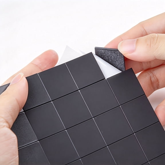100 Pcs SelfAdhesive Magnetic Squares, Strong Sticky Back Magnetic Tape Sticker Sheets, Flexible Square Magnet Stickers for Crafts, Whiteboard, Fridge, DIY Projects
